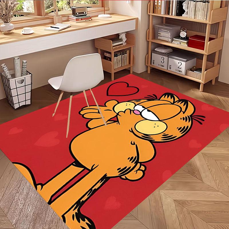 Garfield Print Rug, Washable Floor Carpet, For Entryway Dorm Laundry Room Office Study, Home Decor Birthday Christmas Gift