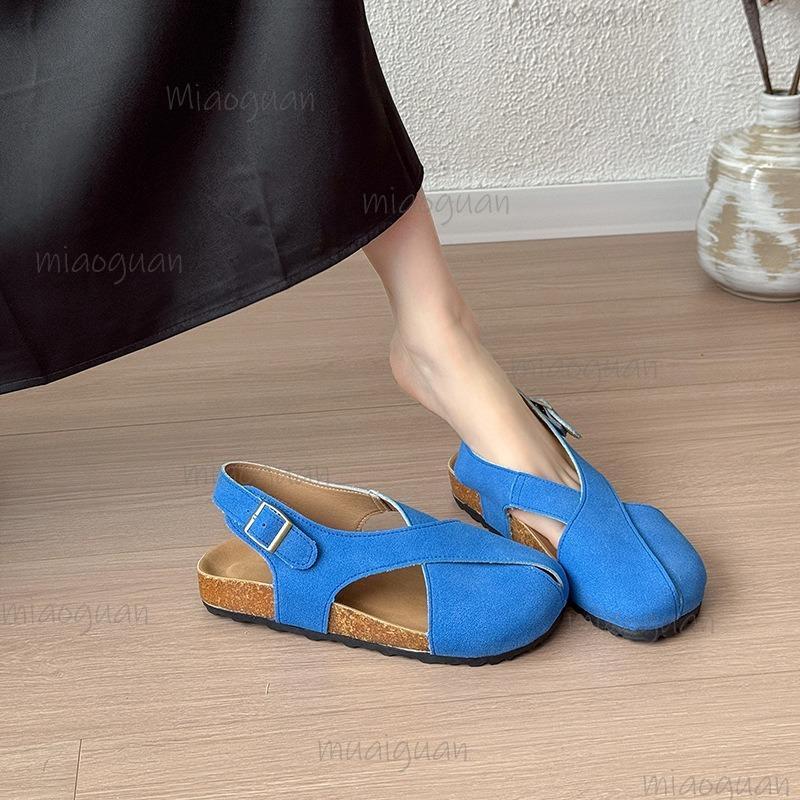 Fashion Women's Sandals Flat Low Heel Casual Loafers Slip-on Summer Spring Comfortable Footwear Cross Cover Toe Sandalias De Mujer