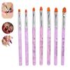 7Pcs Round Tip UV Gel Nail Painting Pen Purple Round Tip Manicure Drawing Brush Manicure