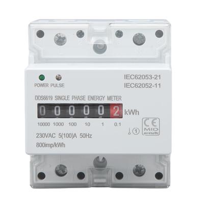 Contatore Wattora Elettricità Indicatore LED Bicolore Montaggio su Guida Monofase Smart Home Wattmetro Energetico 230VAC
