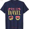 Time To Travel Amazing Summer Design T Shirt For Travelers  Vintage Washed Homme Top For Everyday Wear Comfortable Stylish