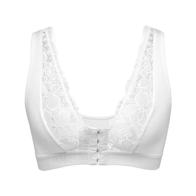 Women's Sexy French Lace Seamless Front Buckle Bra