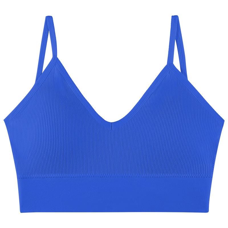 Women Seamless Deep U Backless Bralette Wireless Removable Padded Bra Breathable Crop Top