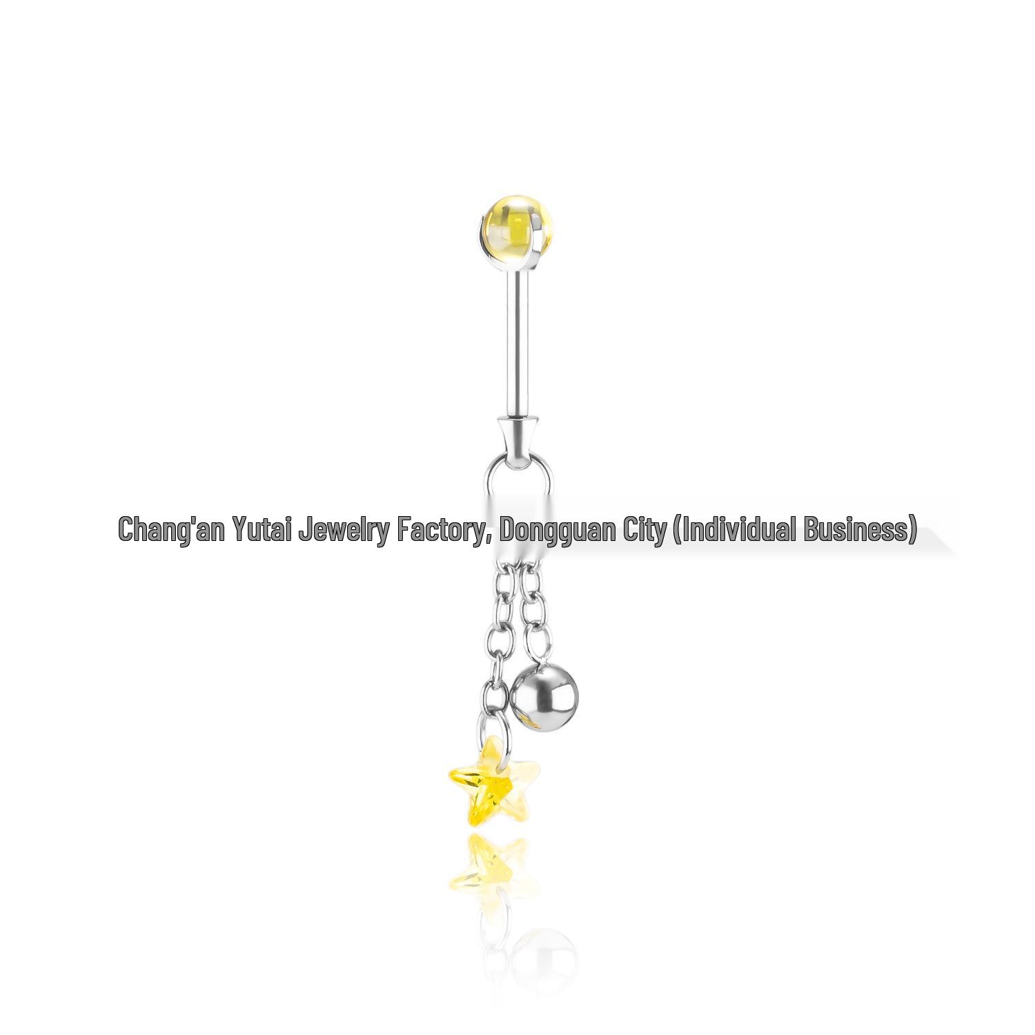 

F136 Titanium Alloy Star & Water Drop Pendant Ear Cuff Helix Spiral Bar Tassel Stud Earrings Rod: 1.2mm thickness, 6mm length