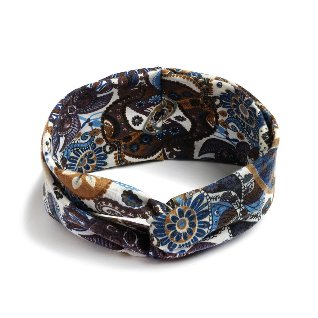 Bohemian Cross Knotted Headband Gypsy Yoga Sports Headband Wide Female Stretch Headband