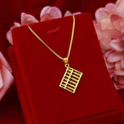 Ruyi vergoldeter Abakus Halskettenanhänger - Kupfer Schmuck Geschenk