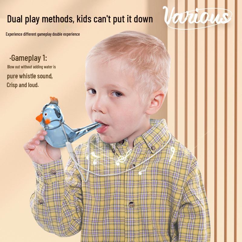Pískátko pro ptáčky plněné vodou pro děti: Zlepšuje orálně motorické dovednosti a artikulaci pomocí realistických zvuků ptáků pro kojence a batolata