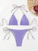 Sexy Bikini 2026 Women Swimsuit Halter Tie Back Micro Thong Bikini Set Lace Up Female Swimwear for Woman Beach Wear Bathing Suit