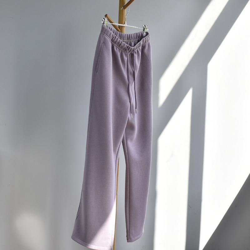 

[Two-wear master pants] Fat mm pants large size wide-leg pants women s spring new narrow version white casual pants sweatpants l( 62.5-72.5kg )