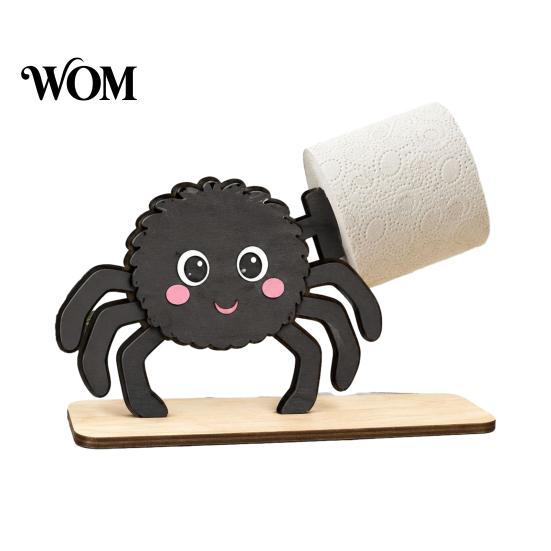 Halloween Paper Towel Holder 2Pcs Holder, Cartoon Animal Tabletop Roll Dispenser, Wooden Creative Holiday Desktop Decor Tissue Stand for Kitchen