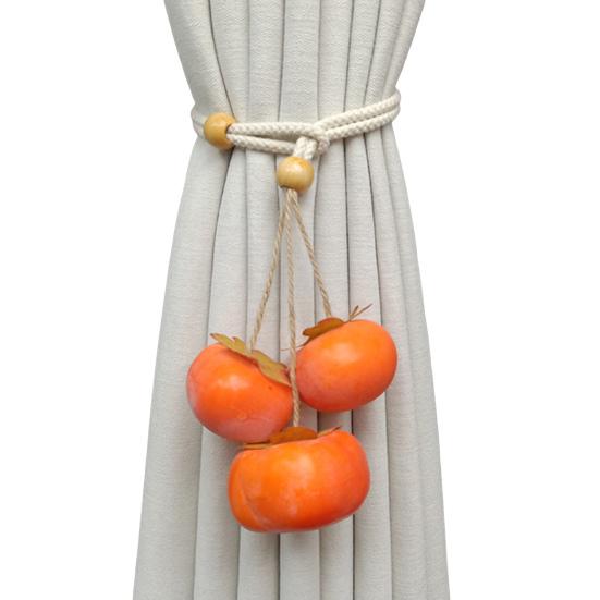 Halloween Pumpkin Curtain Tieback Farmhouse Adjustable Strap Fruit Vegetable Decorative Drape Window Curtain Holder Holdbacks Curtain Accessories