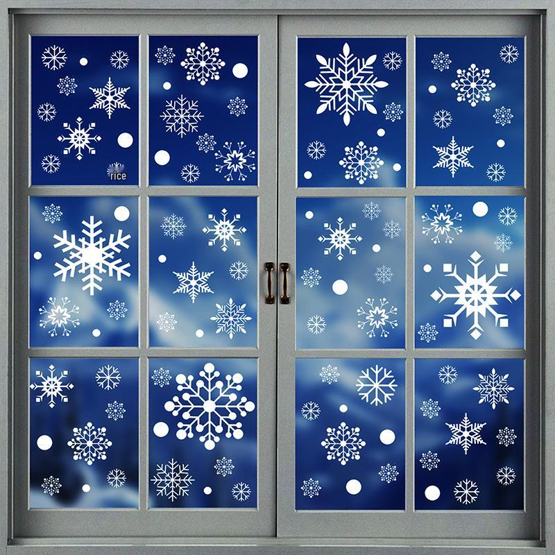 Double-Sided Snowflake Electrostatic Wall & Glass Sticker for Christmas Party Decorations