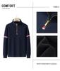 Men's Plus Size Retro Half-Zip Fleece Hoodie - Thick, Loose, Stand Collar for Spring, Autumn, Winter.