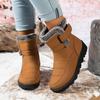 Women's 2025 Waterproof Rabbit Fur Snow Boots, European Size 45, with Widened Velcro Mid-Tube Design