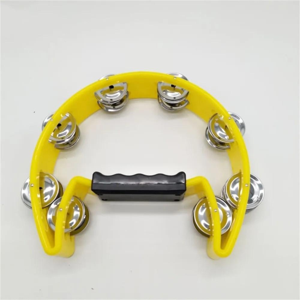 Professional Handheld Jingle Bells Bright Sound Orff Tambourine Hand Bell Hand Ring Tambourine KTV