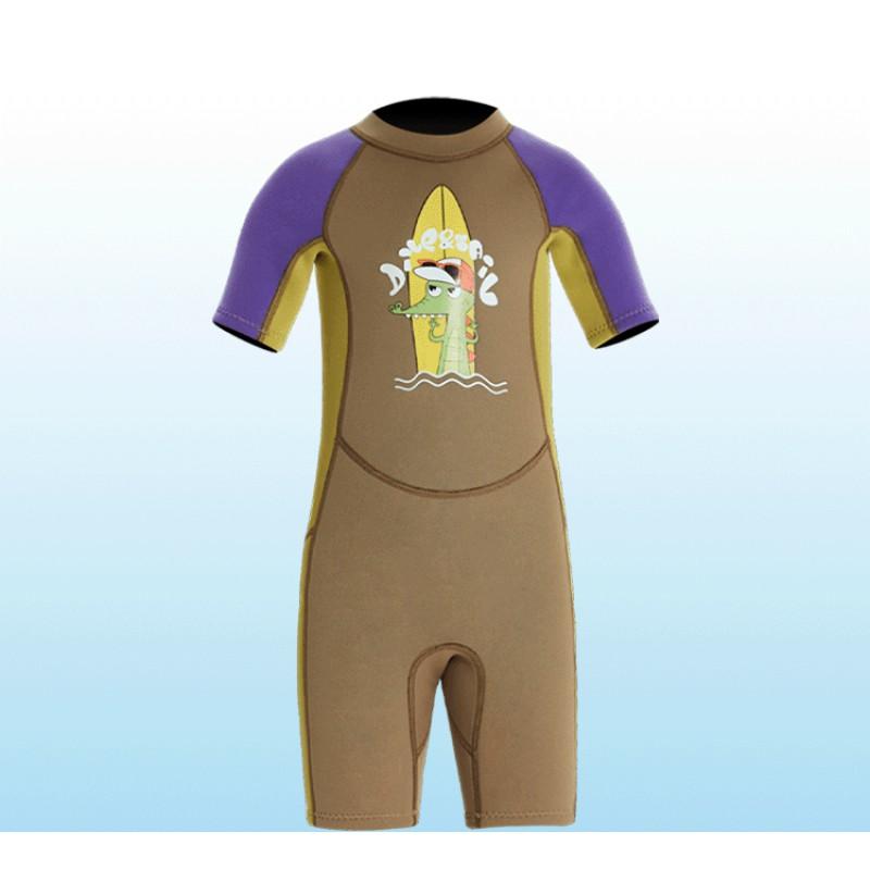 2.5MM Children's Diving Suit One-piece Short-sleeved Warm Middle Snorkeling Surfing Swimsuit