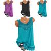 Women's Loose Sleeveless Vest T-shirt Blouse With Elegant Boho Lace Design In Plus Sizes