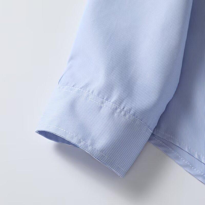 Spring 2025 Women's Versatile Pinstripe Shirt - Comfy, Loose Fit with Turn-Down Collar and Long Sleeves
