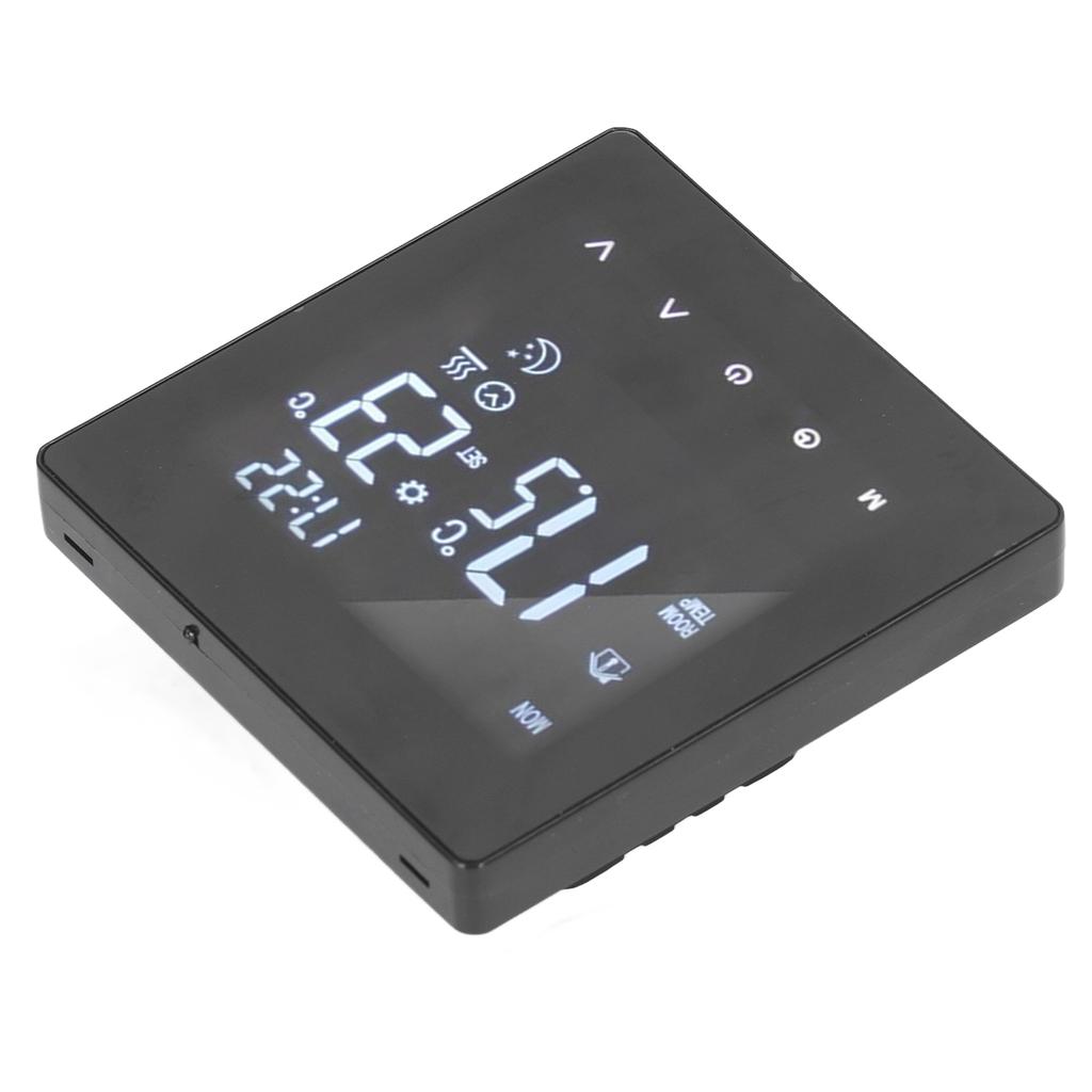 Digitalthermostat LCD-Anzeige Programmierbarer Smart-Touchscreen Fußbodenwasserheizung Kesselregler Schwarz AC90‑240V