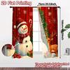 Curtains Christmas Tree Snowman Deer Holiday Chic Durable Polyester Decorations Outdoor Suitable Curtain Set Of 2 Made Washable