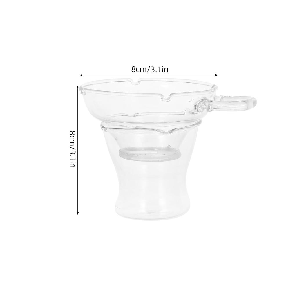 FRCOLOR Teesieb-Set, Hitzebeständiges Glas, mit Griff, Transparentes Ochsenhorn, Stilvolles Design, Kompatibel mit chinesischen und japanischen Tees