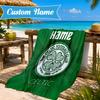 Asciugamano da Spiaggia Personalizzato con Nome, Stemma Calcio Celtico, Asciugamano da Spiaggia in Microfibra, Leggero per Viaggi Estivi, Regalo di Compleanno per Fan della Piscina