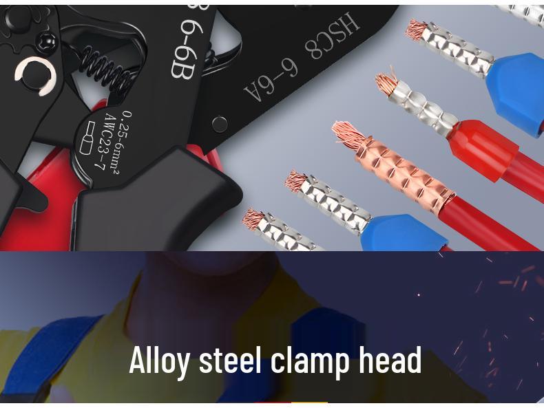 European Tube Crimping Pliers for Quick Manual Wiring with Pin-Type Clips