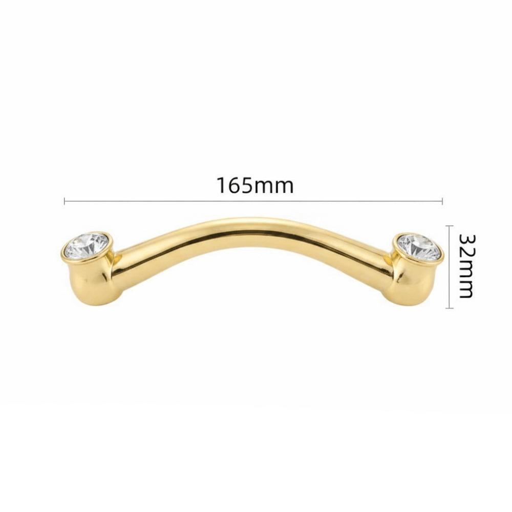Gold Finish Cabinet Handles Zinc Alloy Wardrobe Handles Elegant Furniture Hardware Shoebox Storage