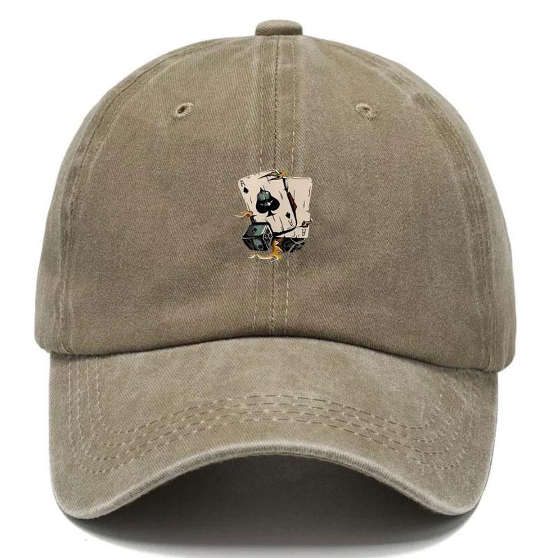 Theme Racing Hat Night Game Party Adjustable Cap Dad Pattern Dice Poker Men Cap Baseball Cotton Washed Vintage Hats Street Style Urban Streetwear