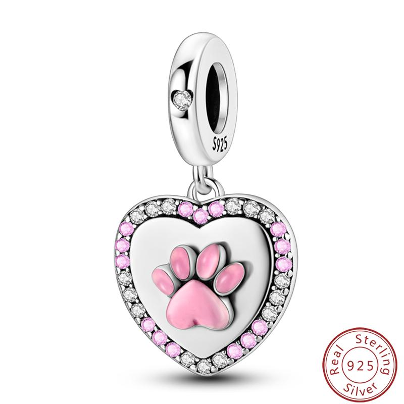 Cute Cat And Dog Series Copper Moon Butterfly Paw Print Charms 3Mm Diy Fine Jewelry Gifts Making