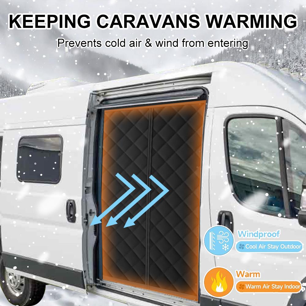 Winter RV Sliding Door Curtain Magnetic Thermal ulated Door Blanket For Fiat Ducato Peugeot Boxer Citroen Relay 2006 1pc