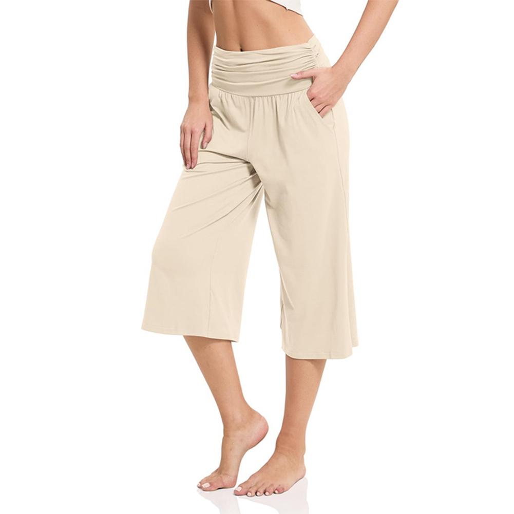 Women s High-Waisted Loose-Fit Casual 7/8-Length Pants Long Shorts S