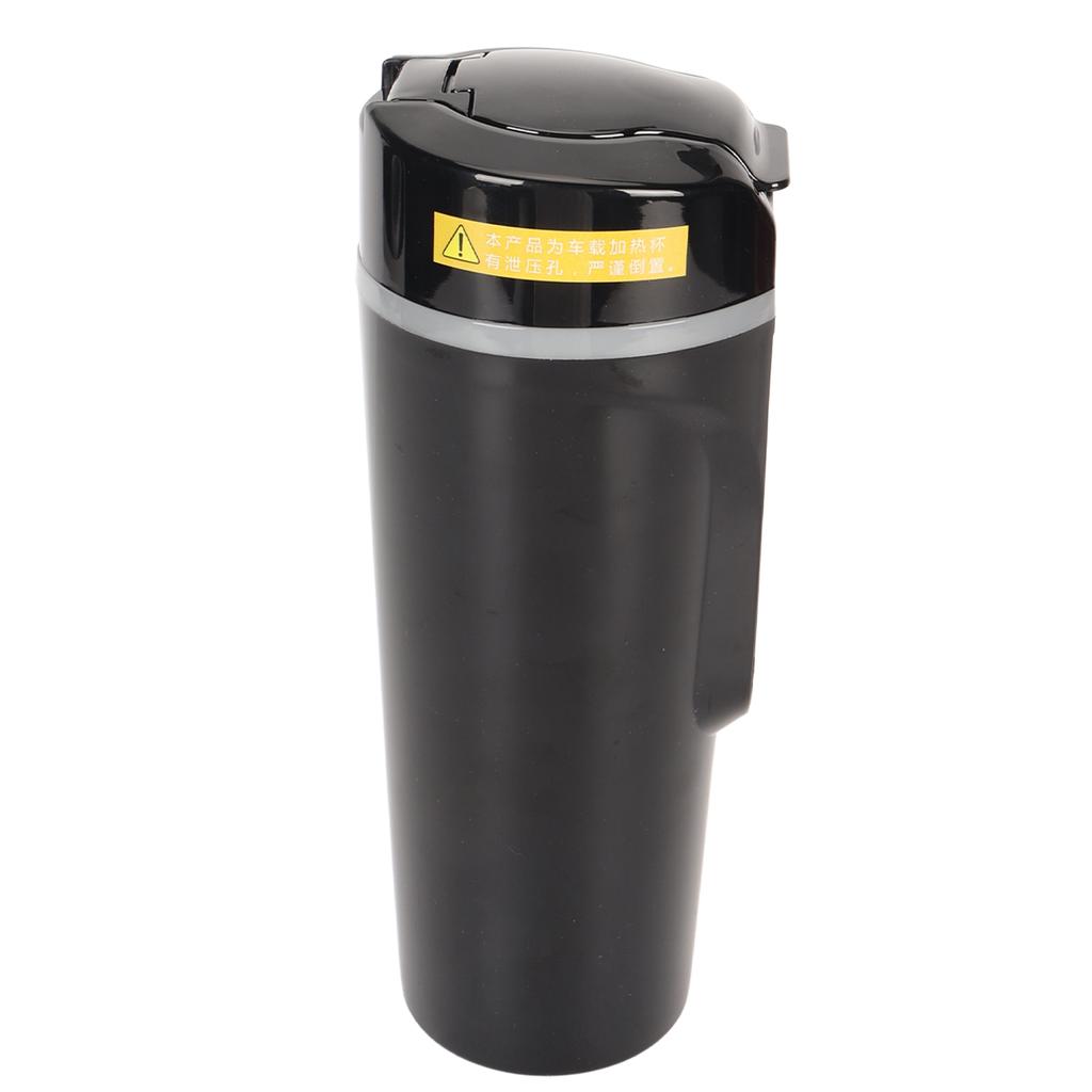 Travel Electric Kettle 500ml Black Water Temperature Display 96W 12V 24V Car Heating Mug for Tea