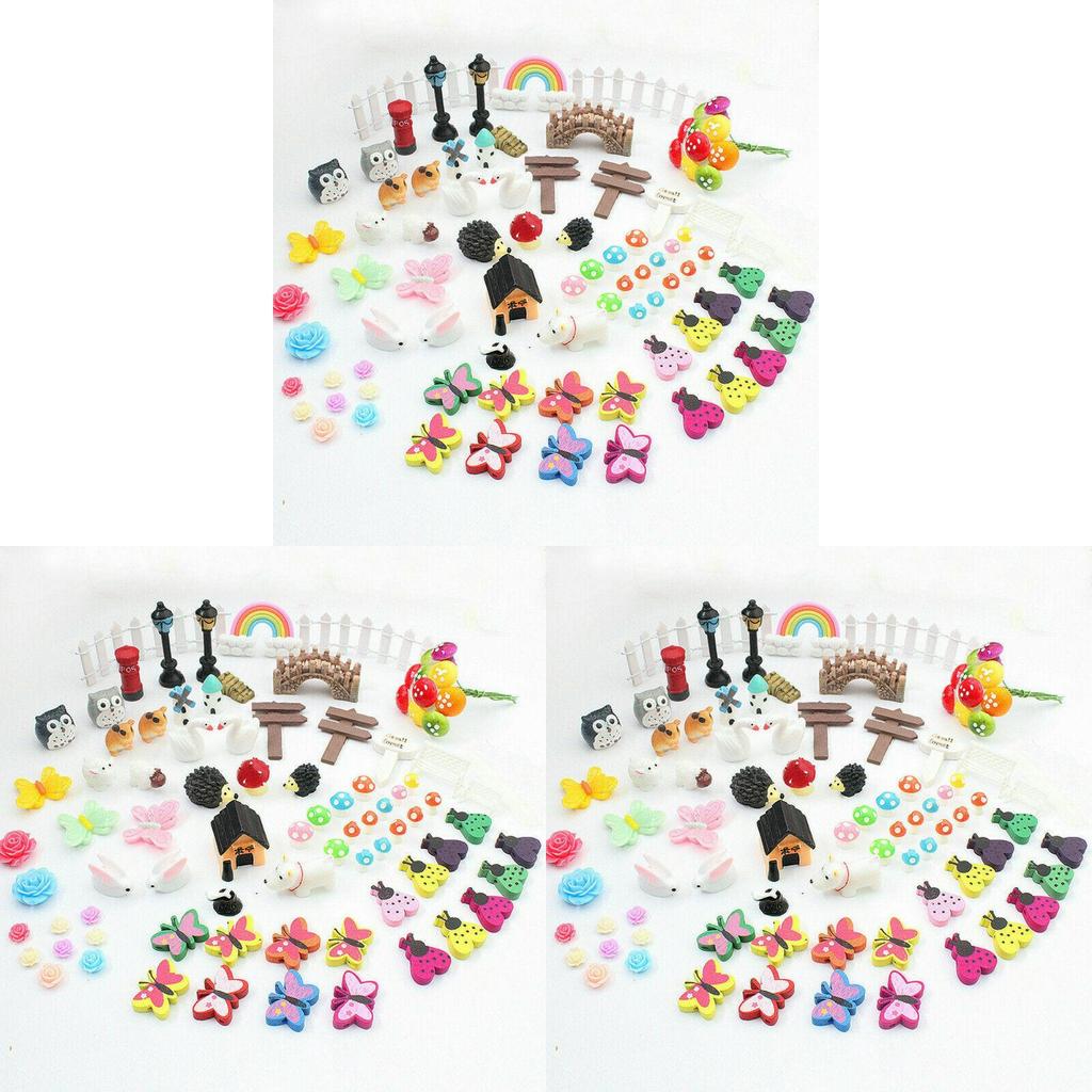 Enchanting 88-piece Miniature Fairy Garden Ornament Set For Creative Diy Projects