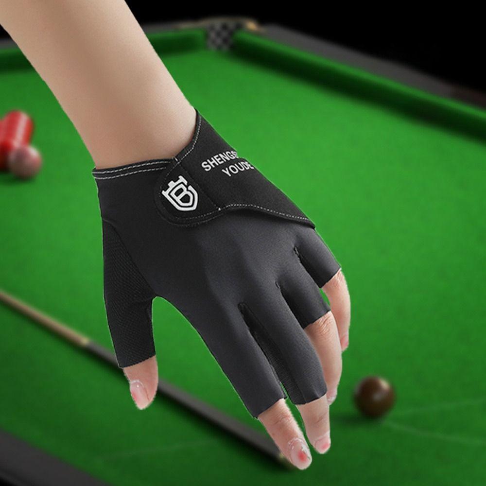 Left Hand Billiards Glove Non Slip Billiard Training Gloves Half Fingers Glove  Fitness Accessories