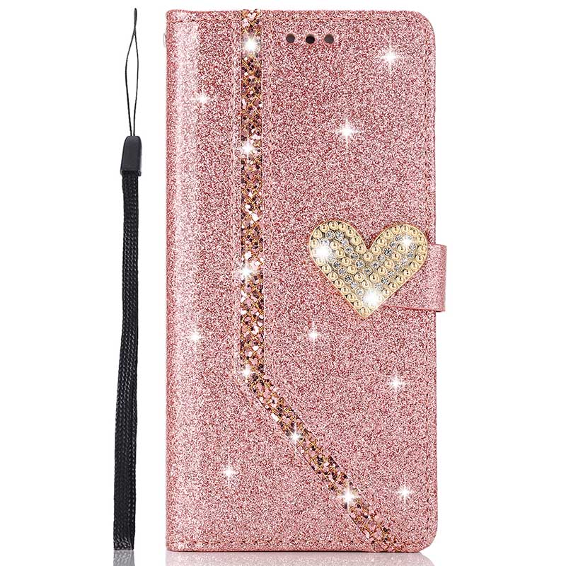 Shiny Case For Samsung Galaxy S26 Ultar S25 FE S24 S23 S22 S21 Plus A16 A17 A26 A36 A37 A56 A57 A34 A54 Wallet Flip Leather Case