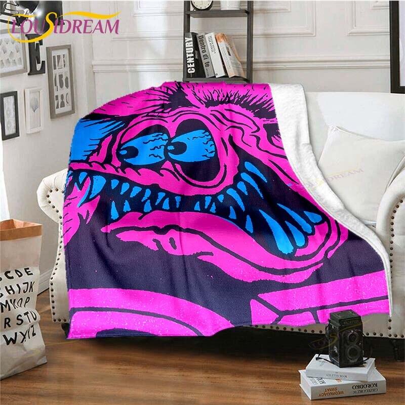 Rat Fink Blanket Throw Blanket Couch Quilt Cover Travel Bedding Throw Blanket Flannel Blanket Bedspread Blankets for Beds