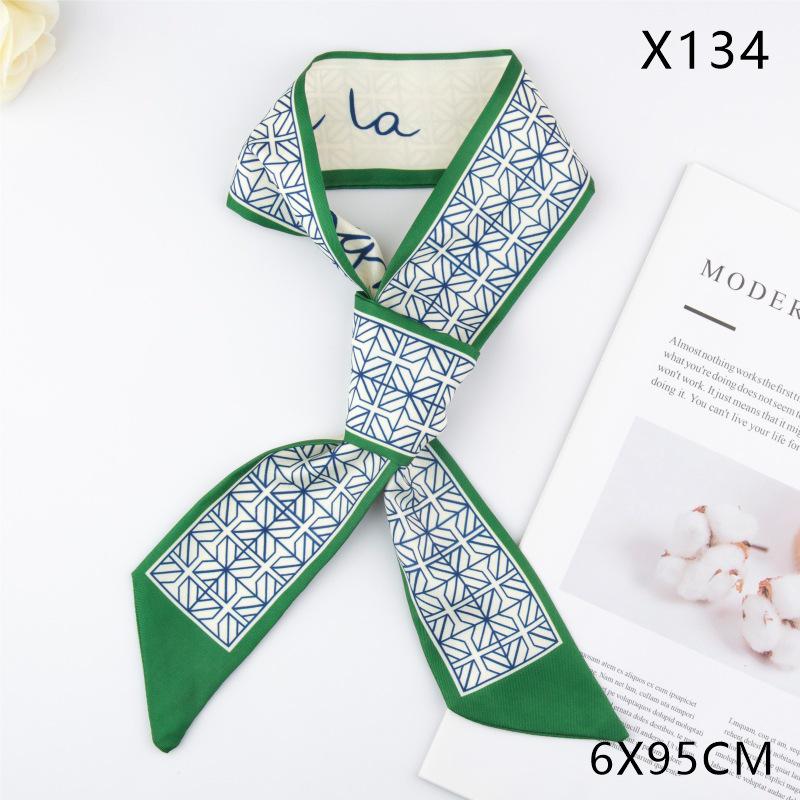 Versatile Vintage Silk Scarf: Hair Tie, Headband, Bag Accessory