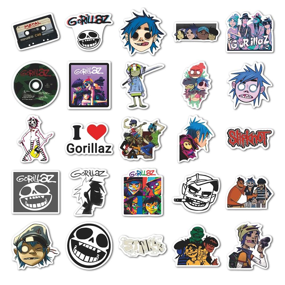 10 30 55Pcs Gorillaz Music Band Stickers Cool Graffiti Sticker Diy Skateboard Phone Notebook Waterproof Funny Decals Decoration