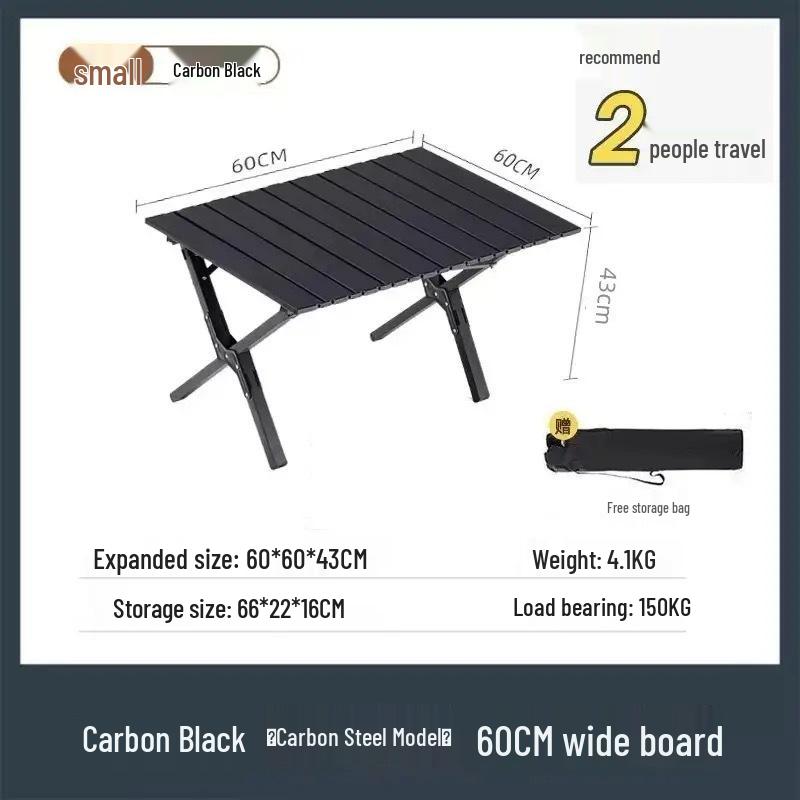 Portable Outdoor Carbon Steel Folding Table for Camping and Picnics