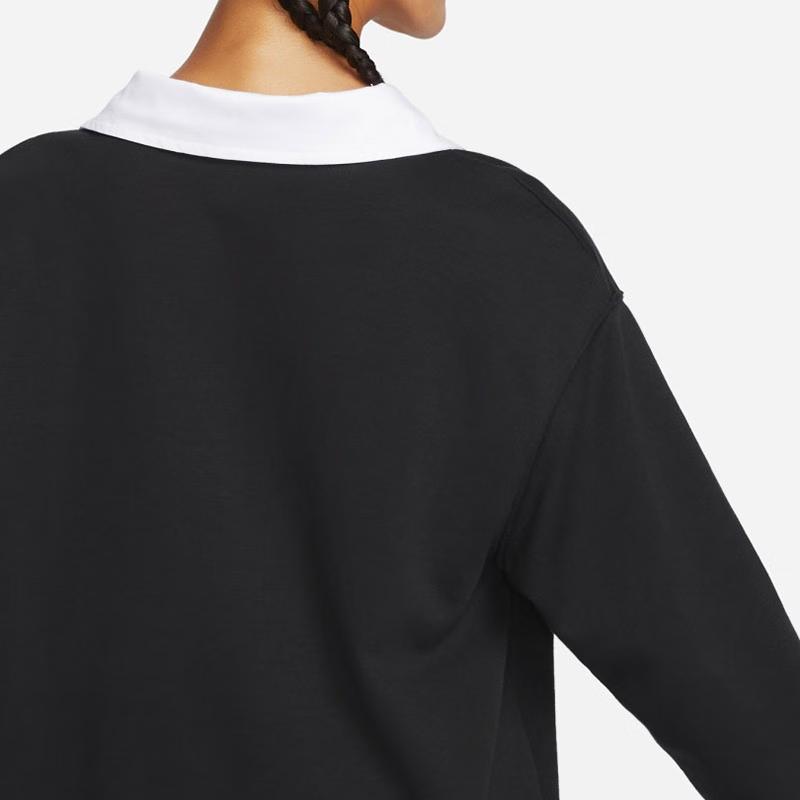 Nike Sportovní oblečení Essential Color Block Potisk Tréninkové Ležérní Volné Lehké Tričko s Límcem a Dlouhým Rukávem se Sníženým Ramenem Dámské Topy FB8721-010