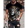 Fashion Men's Crew Neck Short Sleeve 3D Casual Color Printing Casual Short Sleeve Crew Neck T-Shirt