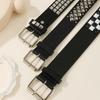 Dark Rivet Punk Belt for Women PU Leather Trendy Luxury Belt for Men Personalized Niche Pants Belt Stylish Waist Accessory