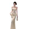 Southeast Asia Socialite Evening Gown: Heavy Beading Sequin Bustier + Skirt Set