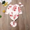 Flower Baby Girl Swaddle Wrap Blanket Sleeping Bag+Headband Set 0-12M