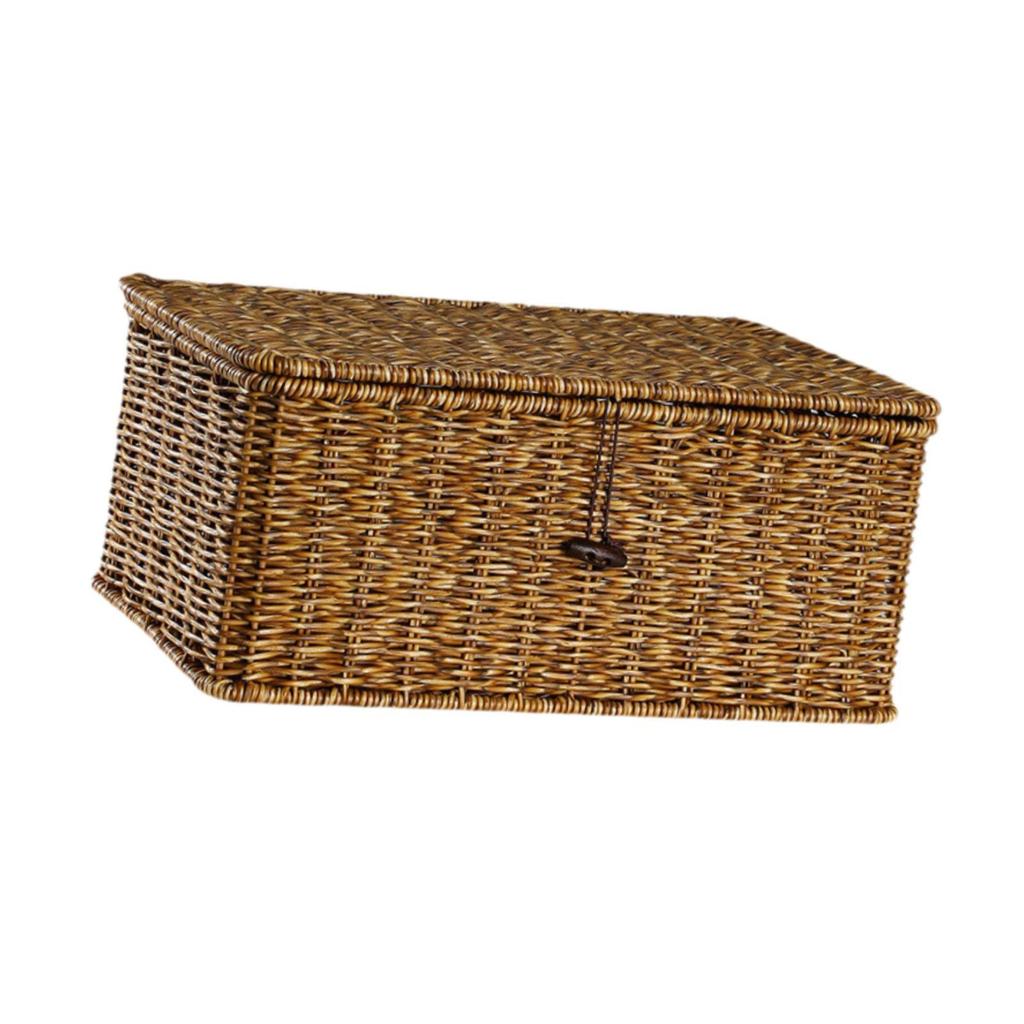 Panier de rangement Bac de rangement portable avec couvercle pour cuisine Salon Garde-manger