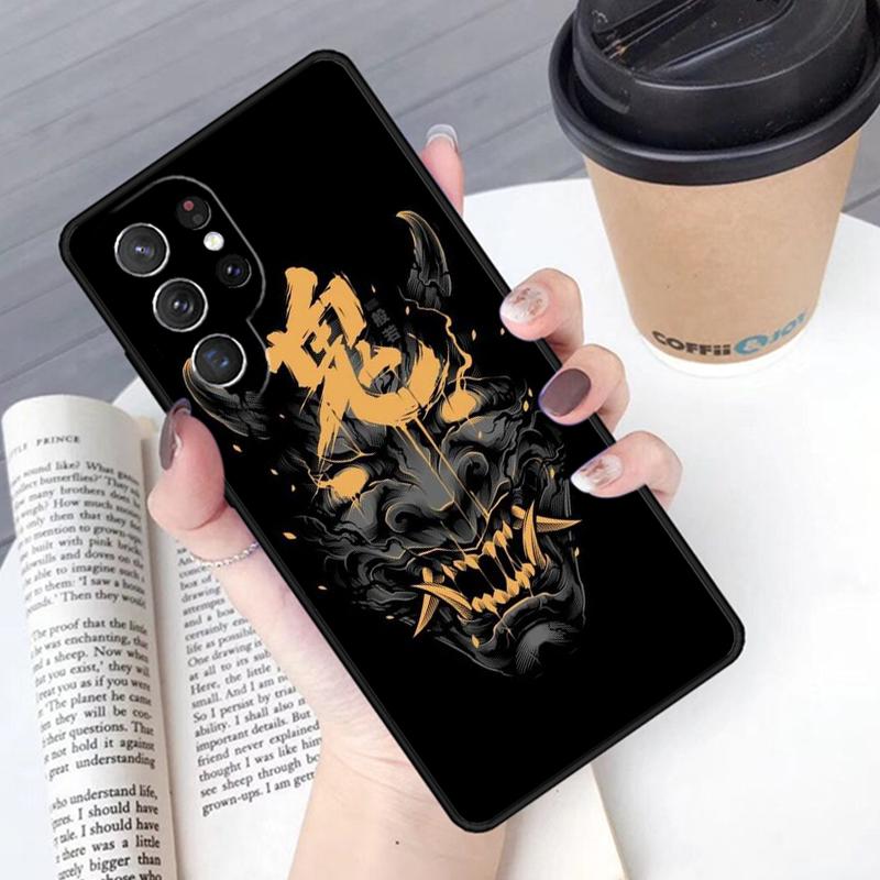 Oni Hannya Demon Mask phone case Cover For Samsung Galaxy S24 S25 Ultra S21 S22 Ultra S10E Note 10 Plus Note 20 FE S23