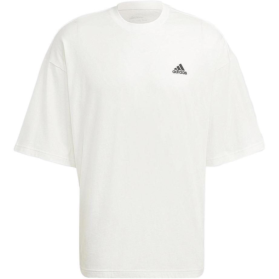 adidas T Shirts Men's White Crew Neck Moderate Straight Fit H61129