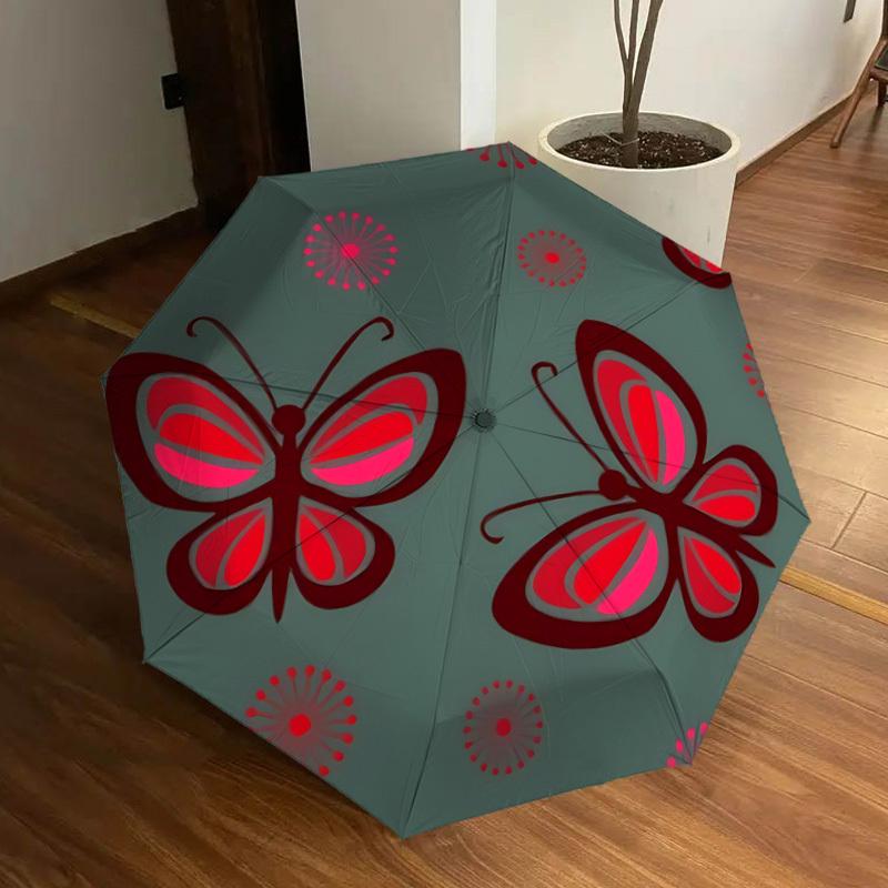 

1pc Butterfly Print Automatic Open/Close Umbrella, Formal Events - Ideal Gift for Family or Friends, Outdoor Accessory yy251211262