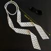 Silk Polka Dot Scarf Necklace Faux Pearl Ribbon Neckband Trendy Choker  Daily